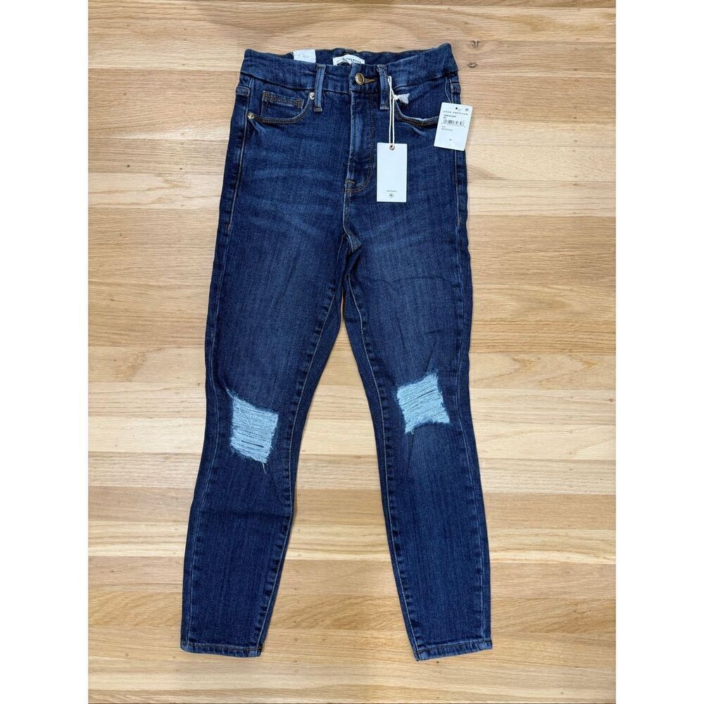 NEW Good American Good Waist Crop Jeans Size 24